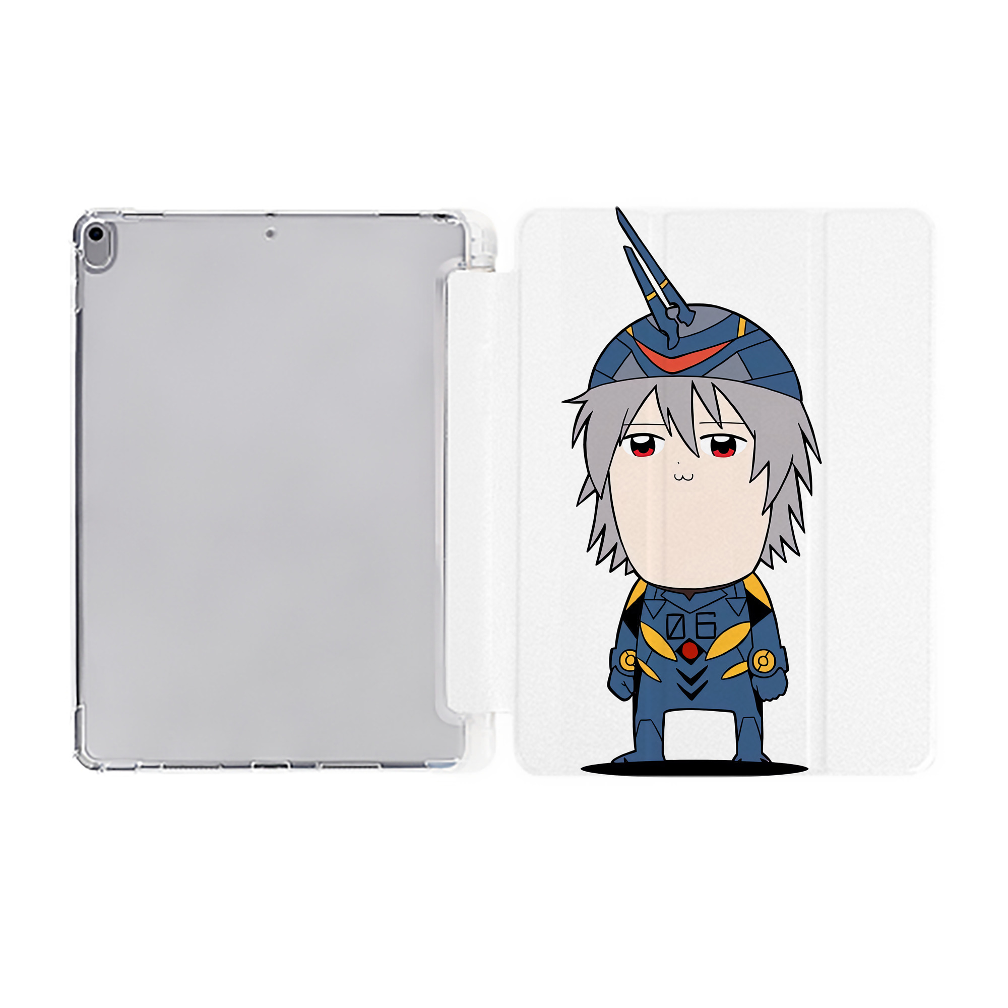 （画像用） EVA 新世紀エヴァンゲリオン IPad ケース ペン収納付き 三つ折りスタンド PUレザー×シリコン 対応機種9.5/10.5/10.9インチ